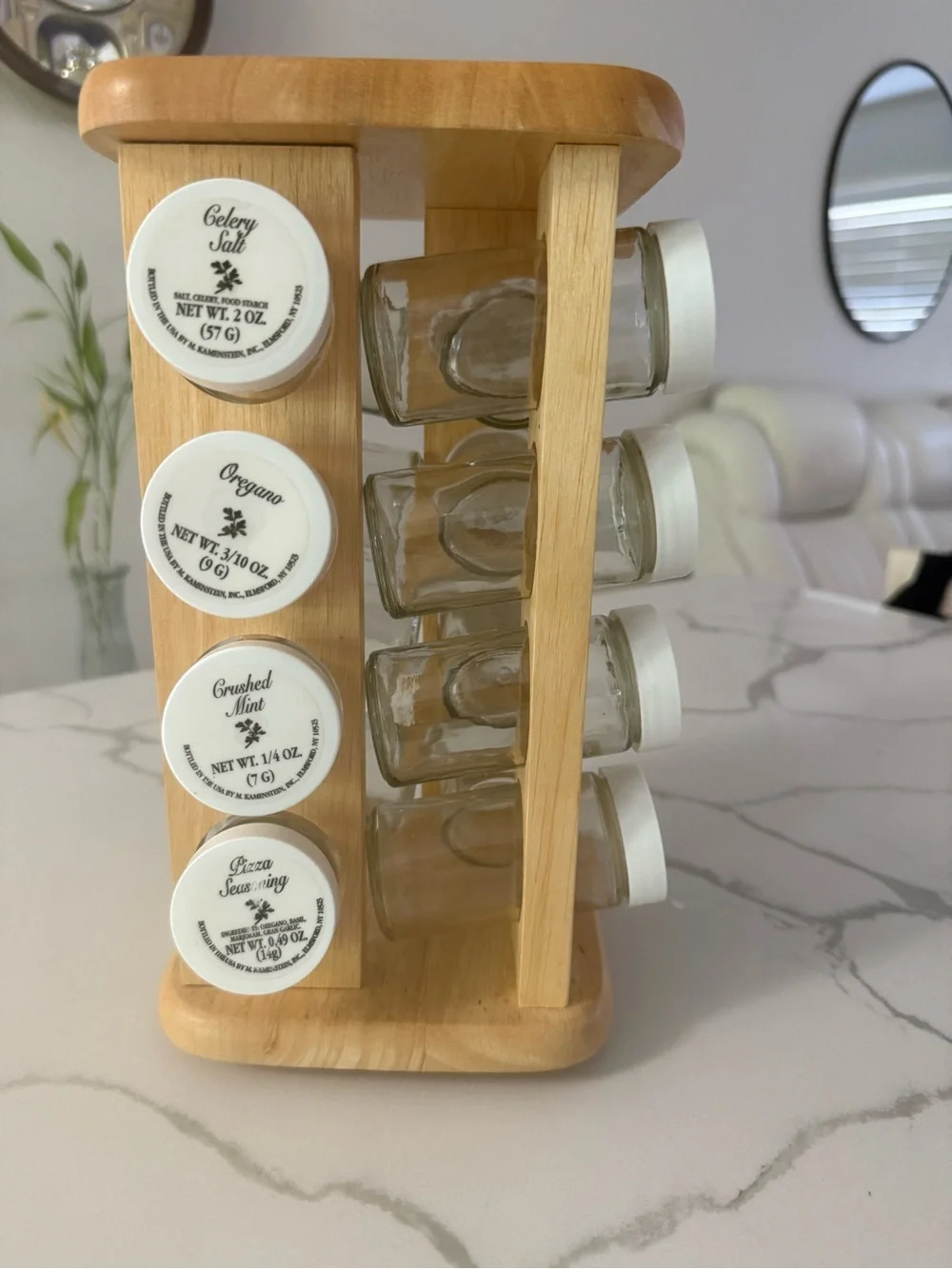 Vintage M. Kamenstein Wooden 16 Jar Revolving Spice Rack